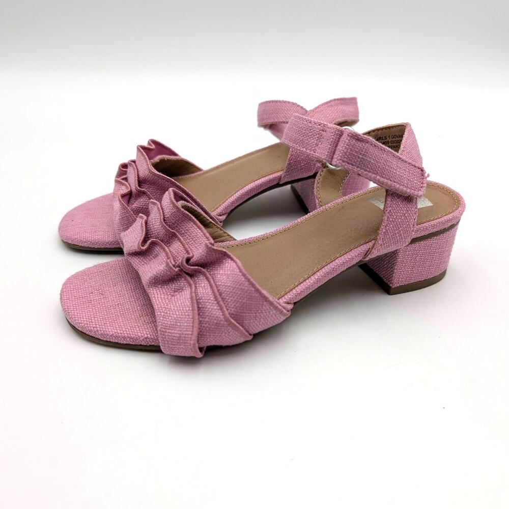 DV by Dolce Vita Govani Ruffle Sandals Open Toe Girls Pink Size US1 EU32